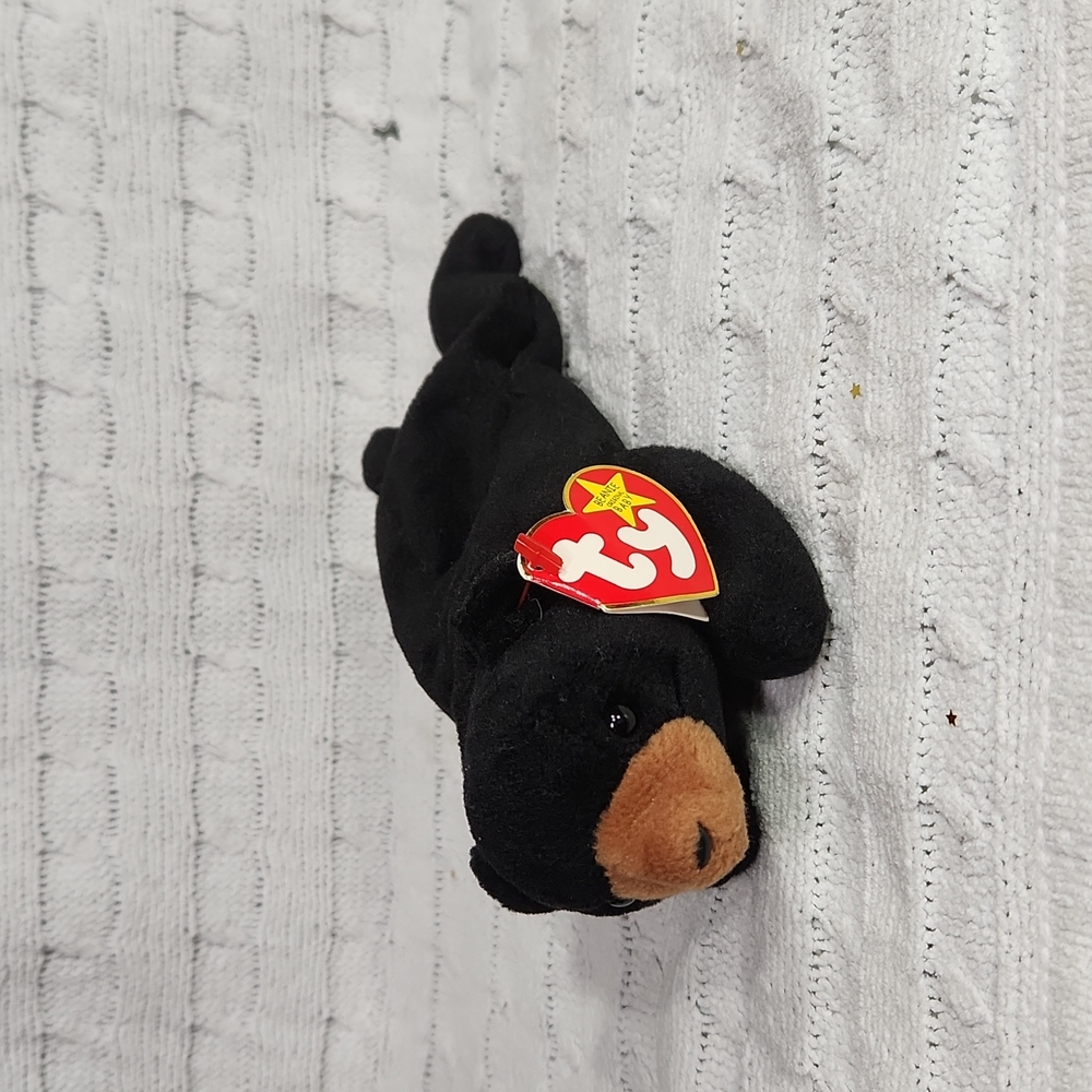 Vintage Blackie Bear Ty Beanie Baby Original 1993 Series